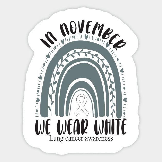 In November we wear white.. Lung cancer awareness month Sticker by DODG99